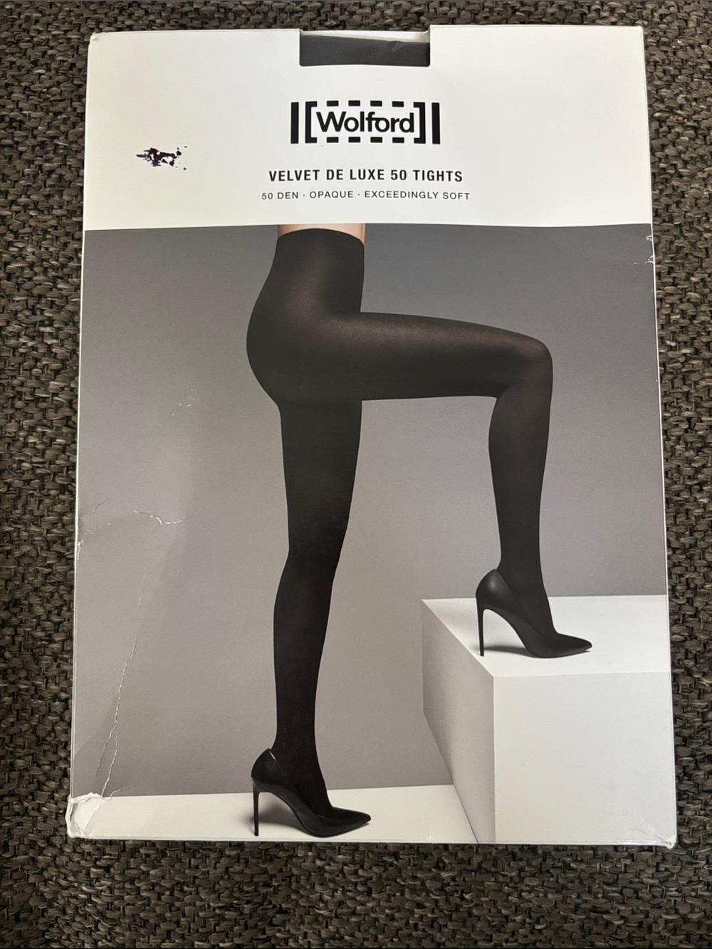 Wolford Velvet De Luxe 50 Tights in Anthracite Sz XL